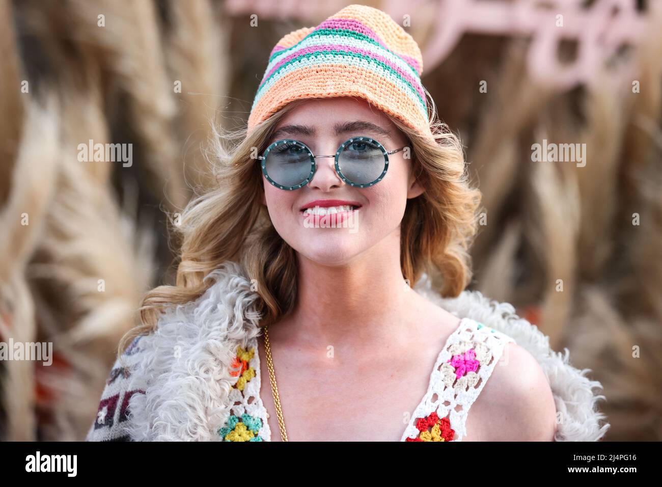La Quinta, United States. 16th Apr, 2022. LA QUINTA, RIVERSIDE, CALIFORNIA, USA - APRIL 16: American actress Kathryn Newton attends REVOLVE x The h.wood Group Present REVOLVE FESTIVAL 2022 held at the Merv Griffin Estate on April 16, 2022 in La Quinta, Riverside, California, United States. (Photo by Xavier Collin/Image Press Agency) Credit: Image Press Agency/Alamy Live News Stock Photo