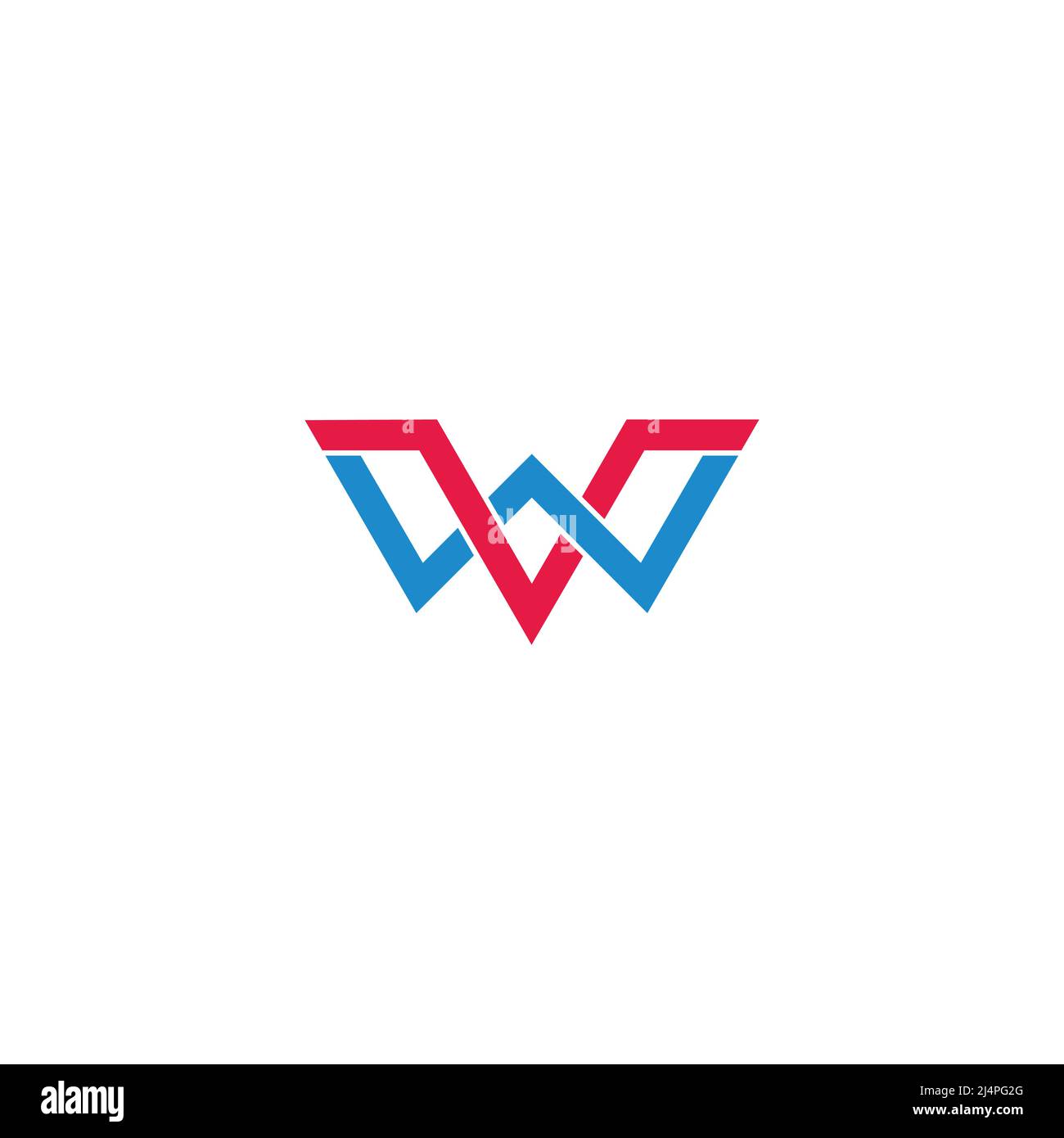 letter wv linked colorful overlap geometric logo vector Stock Vector