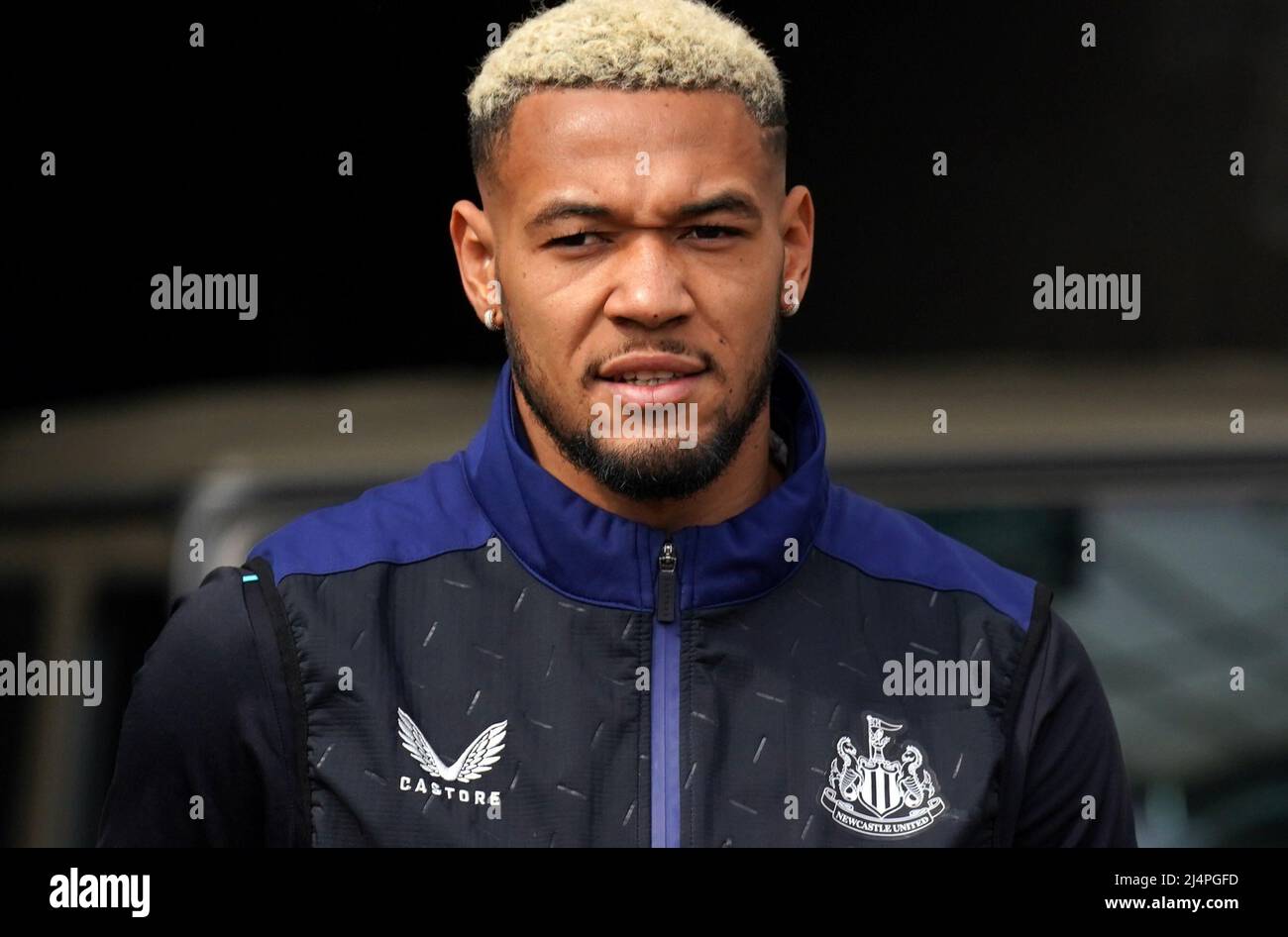 Newcastle United's Joelinton arriving before the Premier League match