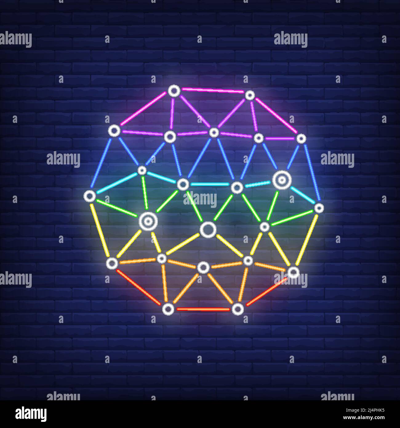 Neon Network Sign Network metaphor neon sign. Technology, internet, network design. Night ...