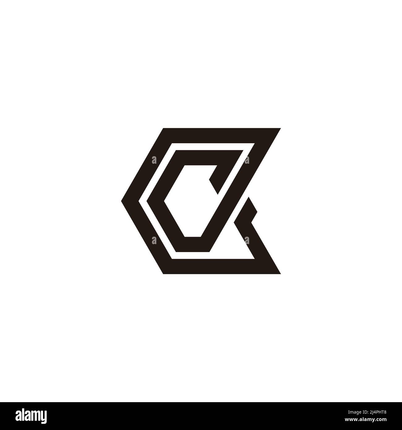 letter ck linked stripes line geometric simple logo vector Stock Vector