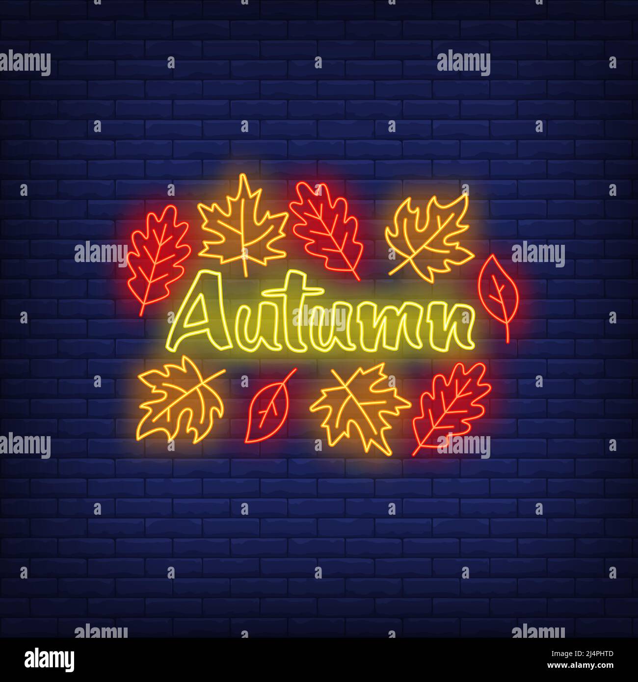 Autumn neon sign. Word, text, fall leaves. Autumn concept. Vector  illustration in neon style, glowing element for sale banners, seasonal  posters, flye Stock Vector Image & Art - Alamy