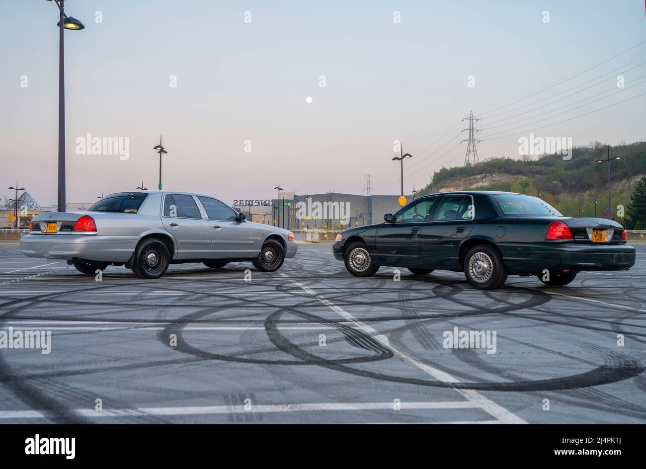 2002 Ford Crown Victoria Police Interceptor (P71 police car spec) American unmarked police car Stock Photo