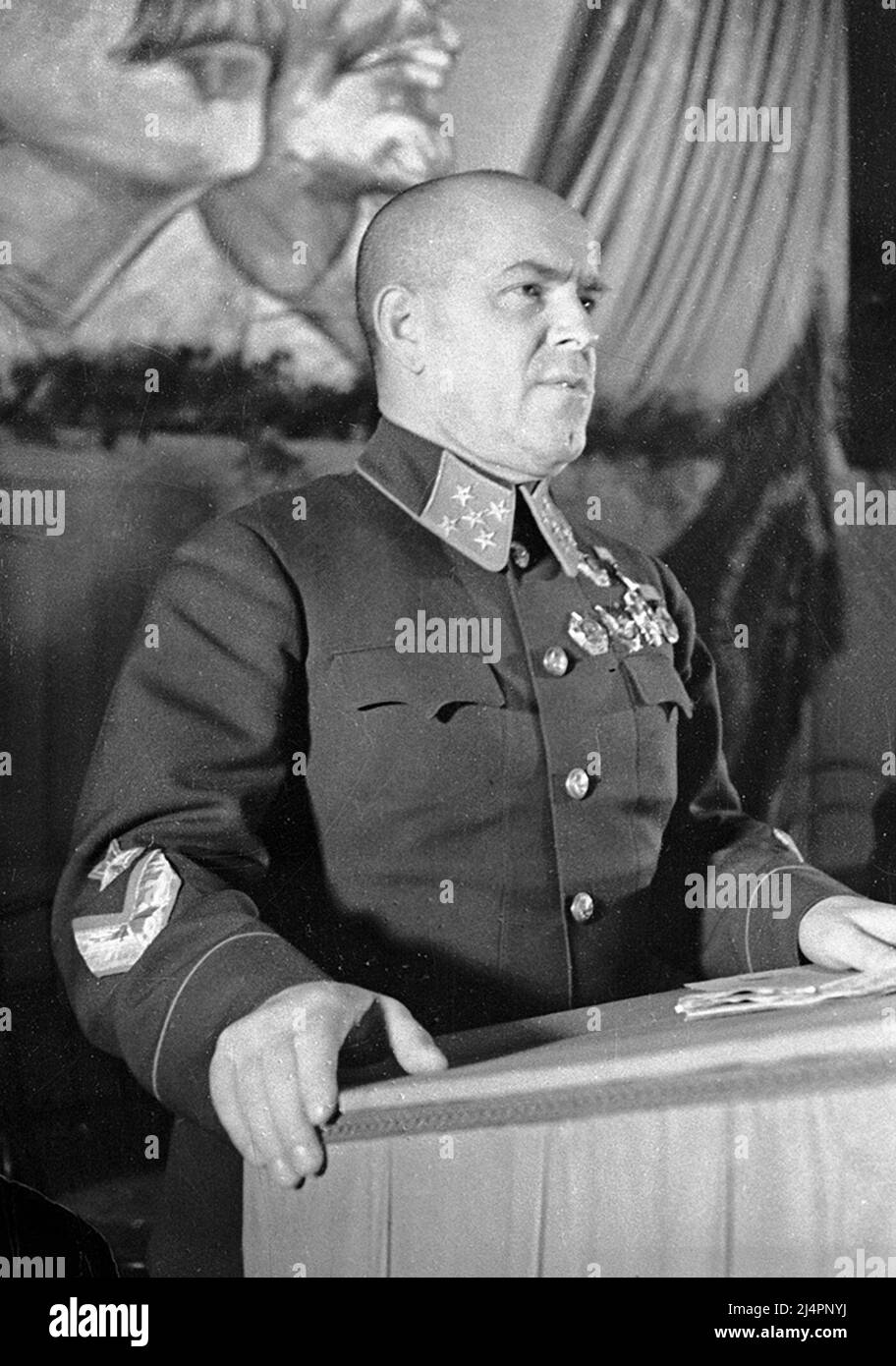 One of WW2's most formidable commanders, Georgy Zhukov from the Red Army Stock Photo