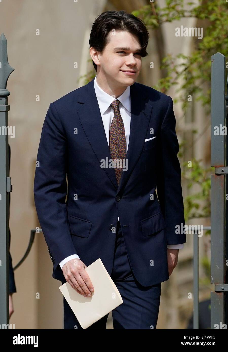Samuel Chatto leaving the Easter Mattins Service at St Chapel at Windsor Castle in