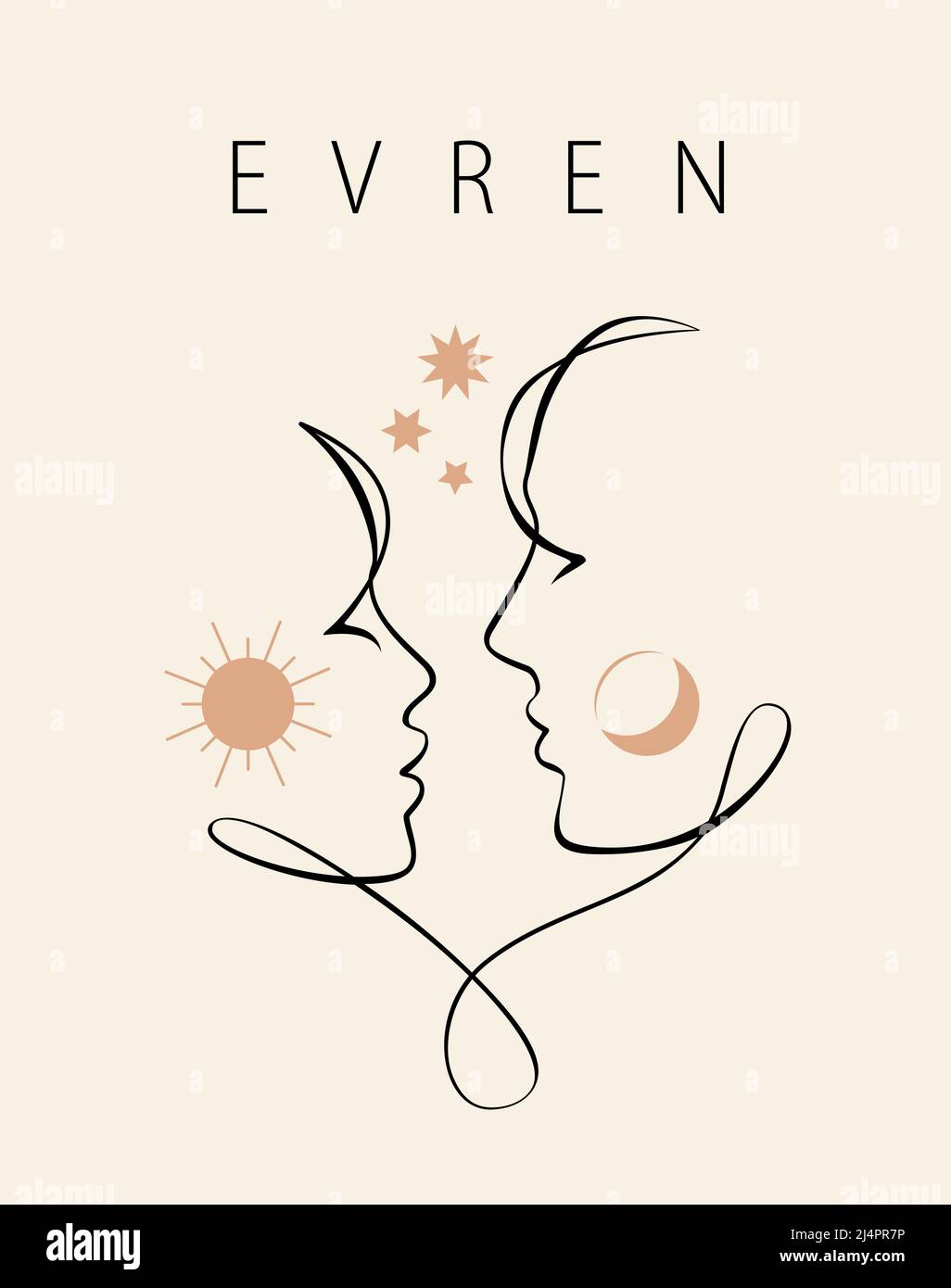 Love, continuous one line drawing. Couple kissing cover poster design. Vector illustration minimalism concept Stock Vector