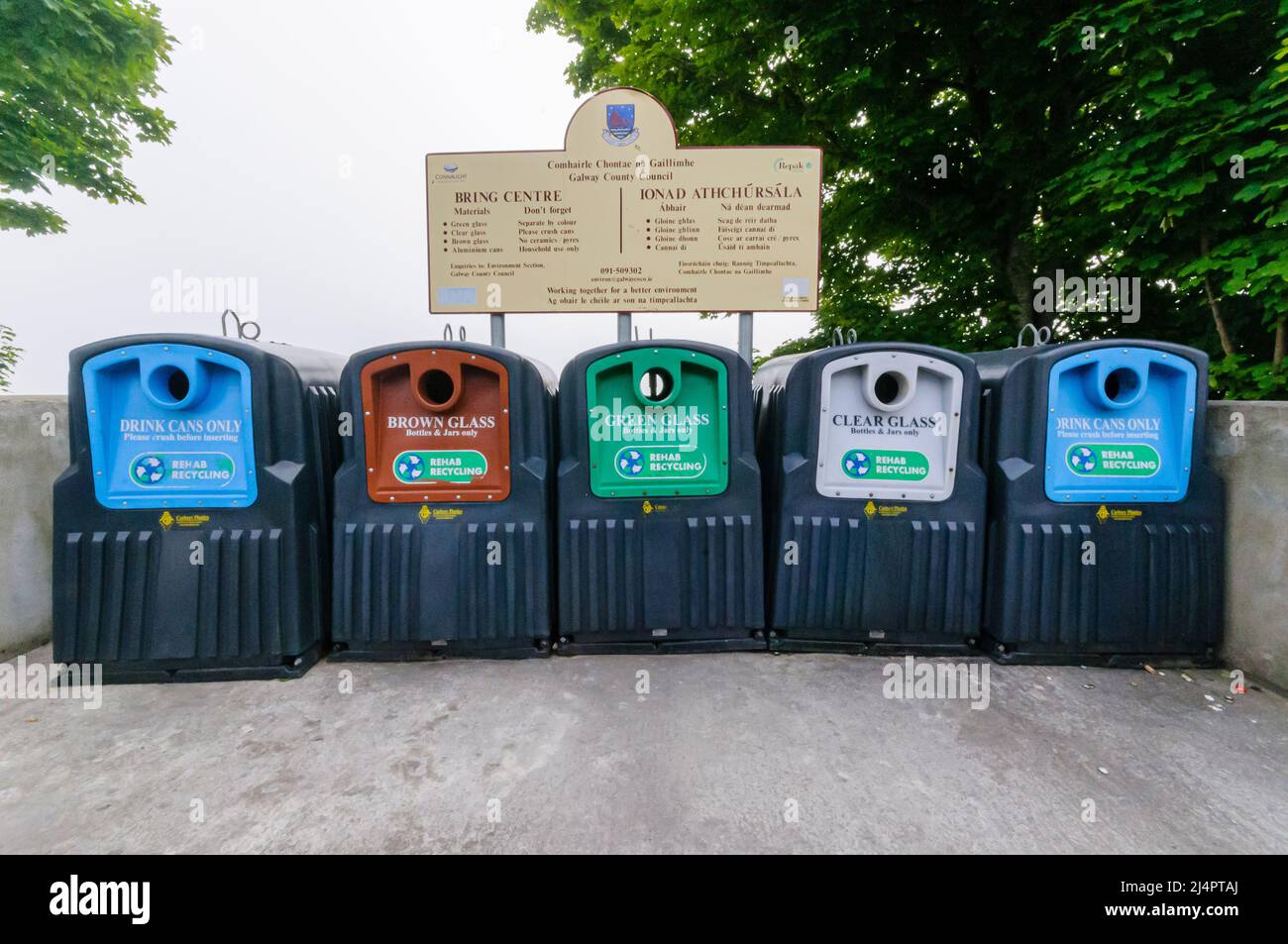 Public recycling centre operated by Galway County Council, Ireland
