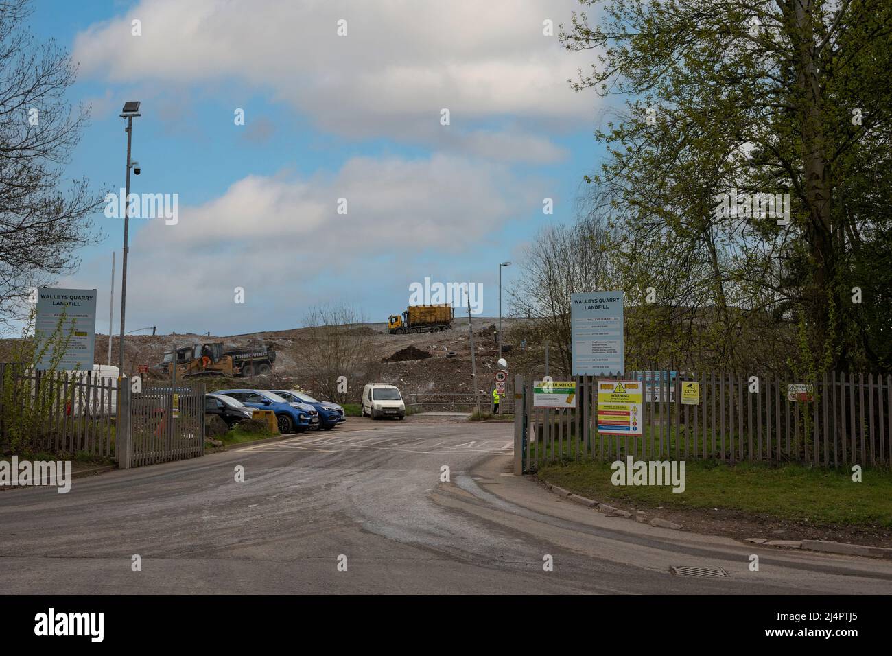 local protesters demonstrating outside of walleys quarry waste landfill
