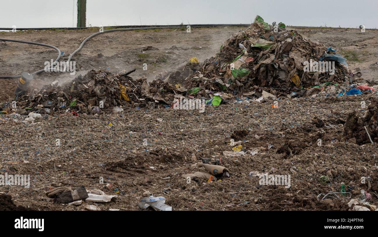 local protesters demonstrating outside of walleys quarry waste landfill
