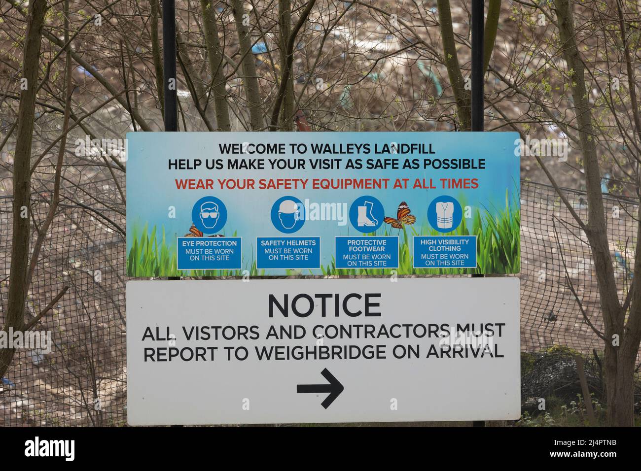 local protesters demonstrating outside of walleys quarry waste landfill