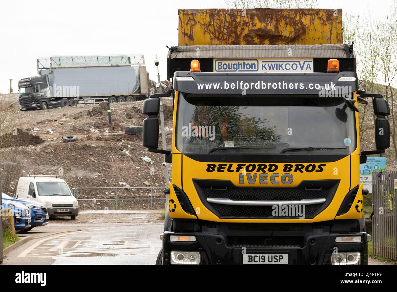 local protesters demonstrating outside of walleys quarry waste landfill