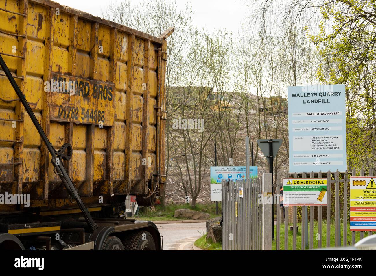 local protesters demonstrating outside of walleys quarry waste landfill
