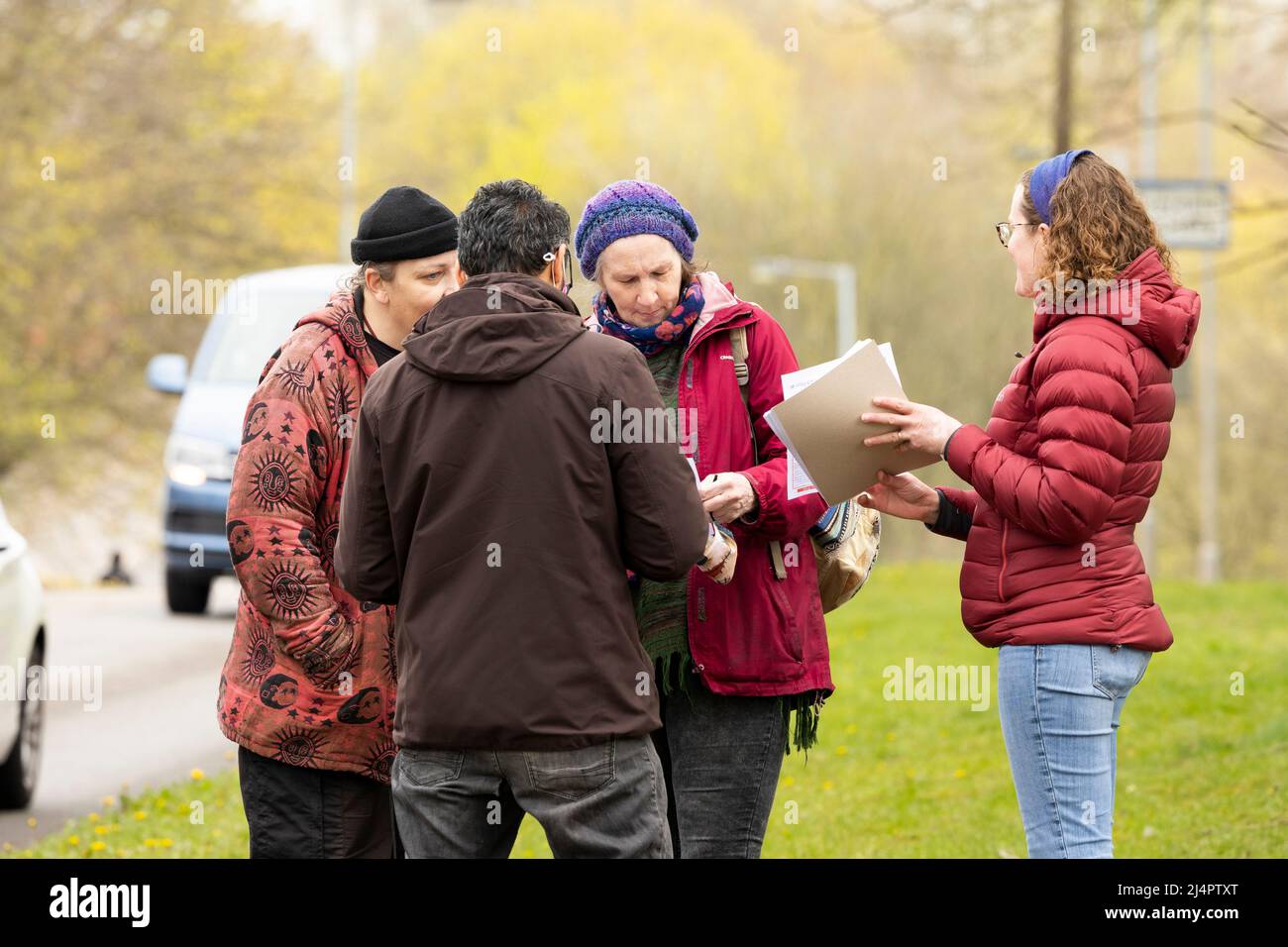 local protesters demonstrating outside of walleys quarry waste landfill