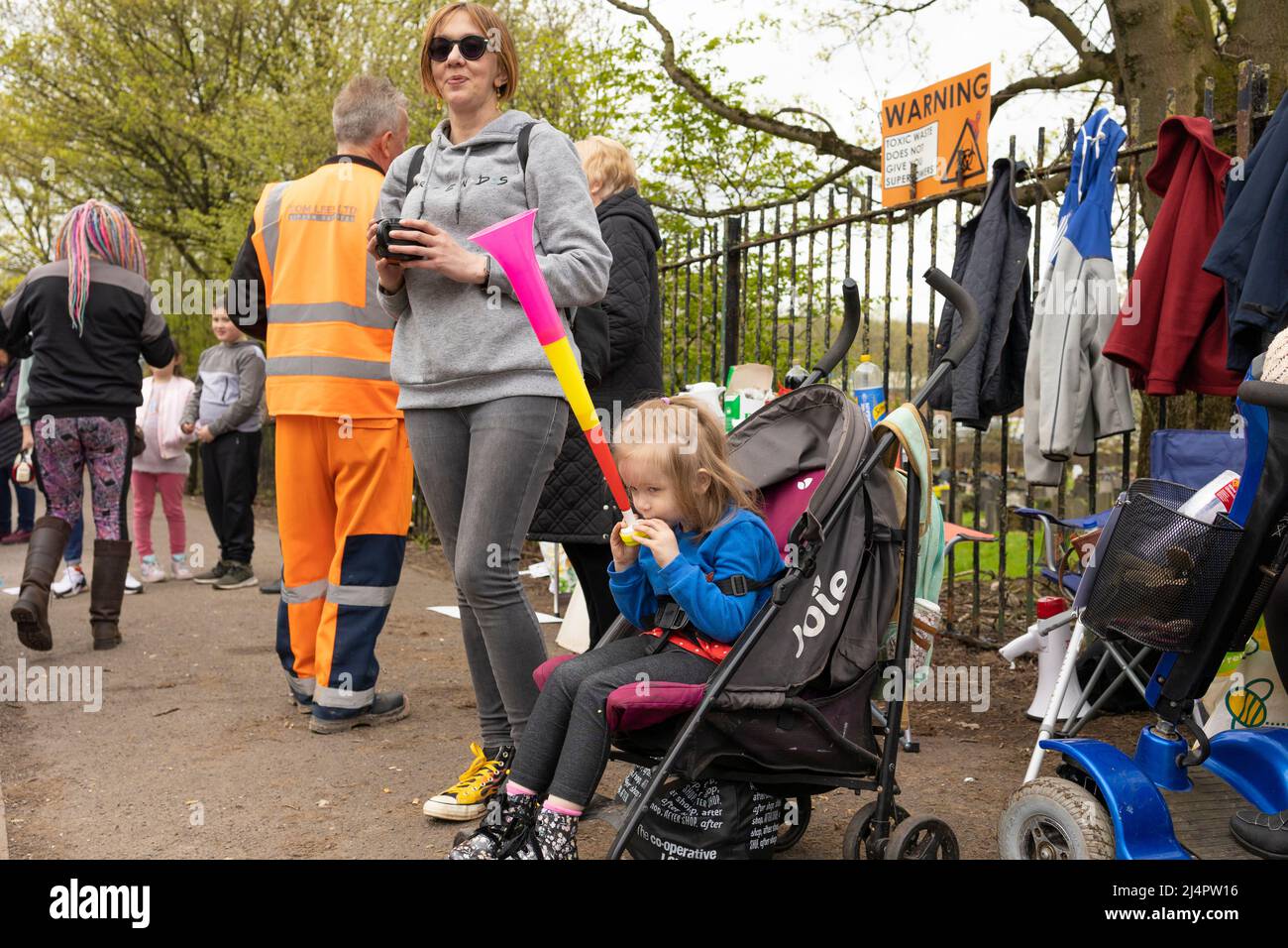 local protesters demonstrating outside of walleys quarry waste landfill