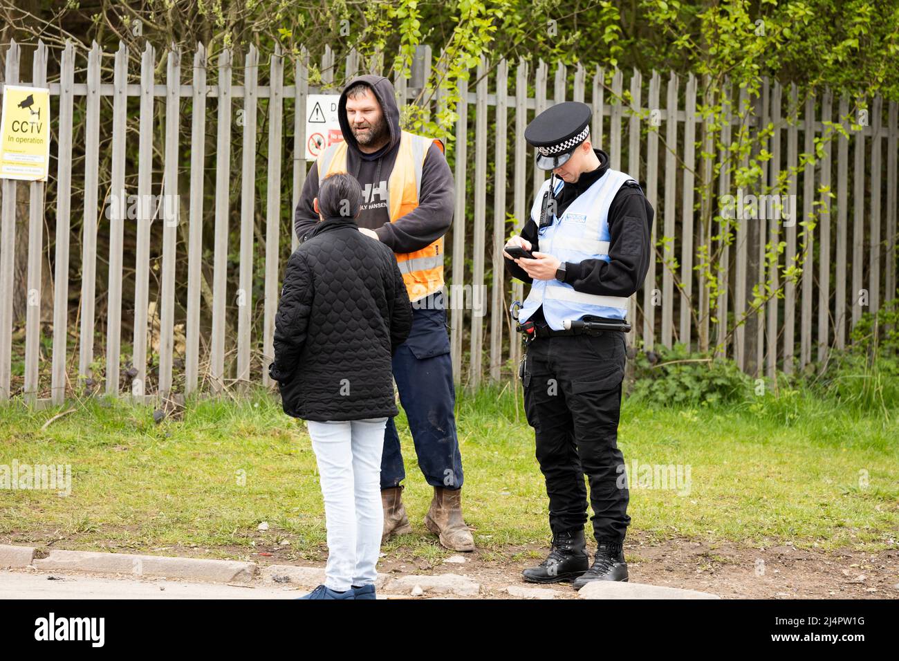 local protesters demonstrating outside of walleys quarry waste landfill