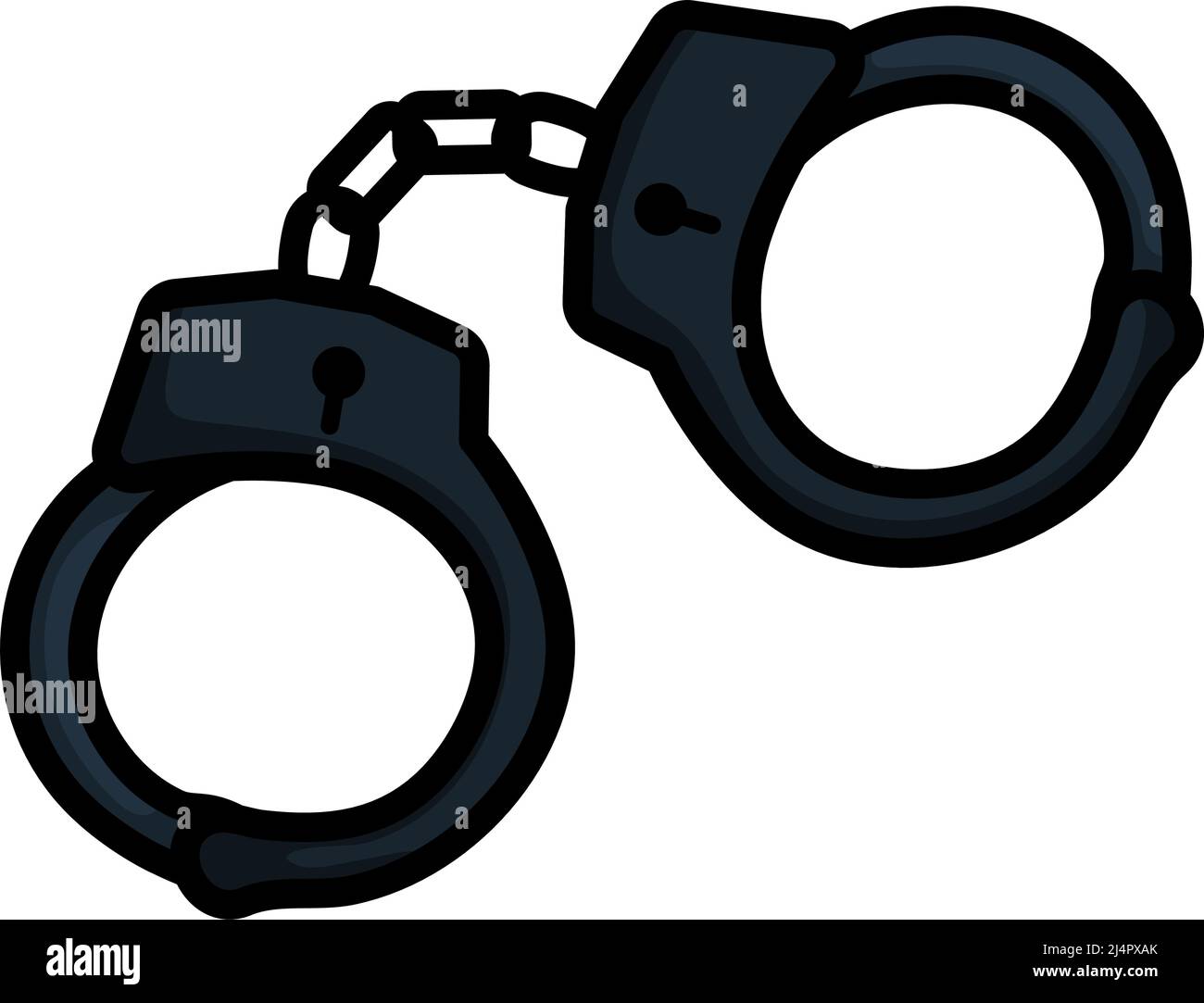 Police Handcuff Icon. Editable Bold Outline With Color Fill Design ...