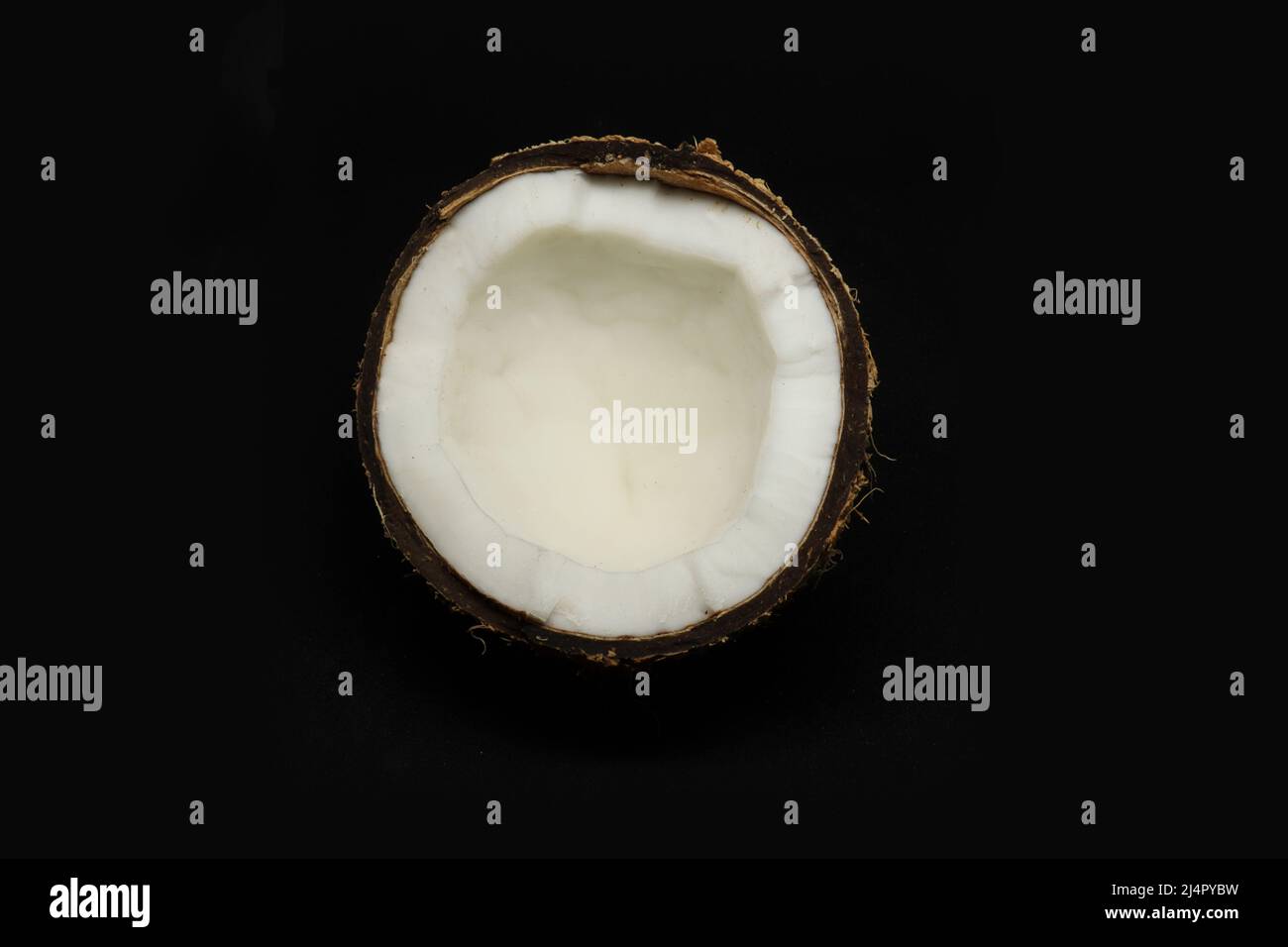 coconut . on a black background Stock Photo