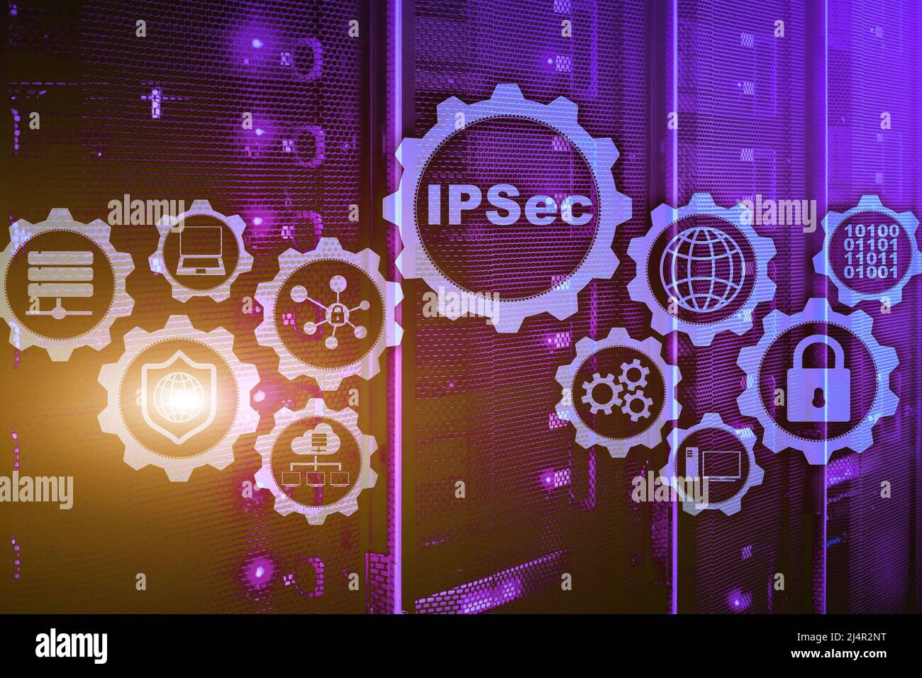 IP Security. Data Protection Protocols. IPSec. Internet and Protection Network concept. Stock Photo