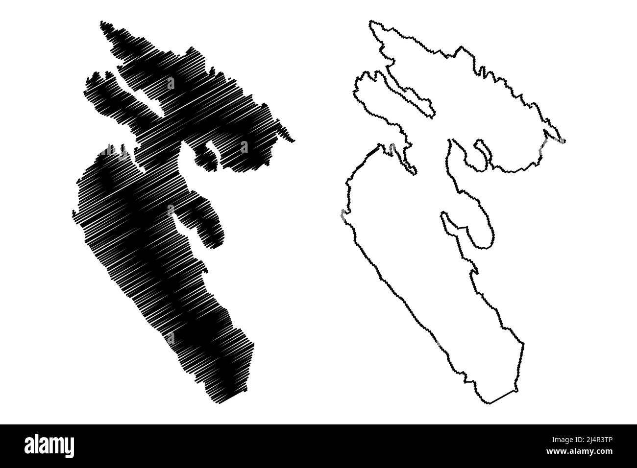 Tosteron island (Republic of Finland) map vector illustration, scribble sketch Tosterön map Stock Vector
