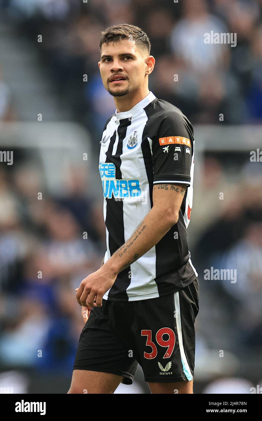 Newcastle, UK. 17th Apr, 2022. Bruno Guimaraes #39 of Newcastle