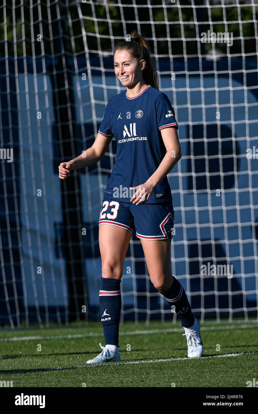 Jordyn Huitema of PSG during the Women s French championship D1 Arkema football match between Paris Saint Germain PSG and GPSO 92 Issy on April 16 2022 at Georges Lefevre stadium in Saint Germain en L...