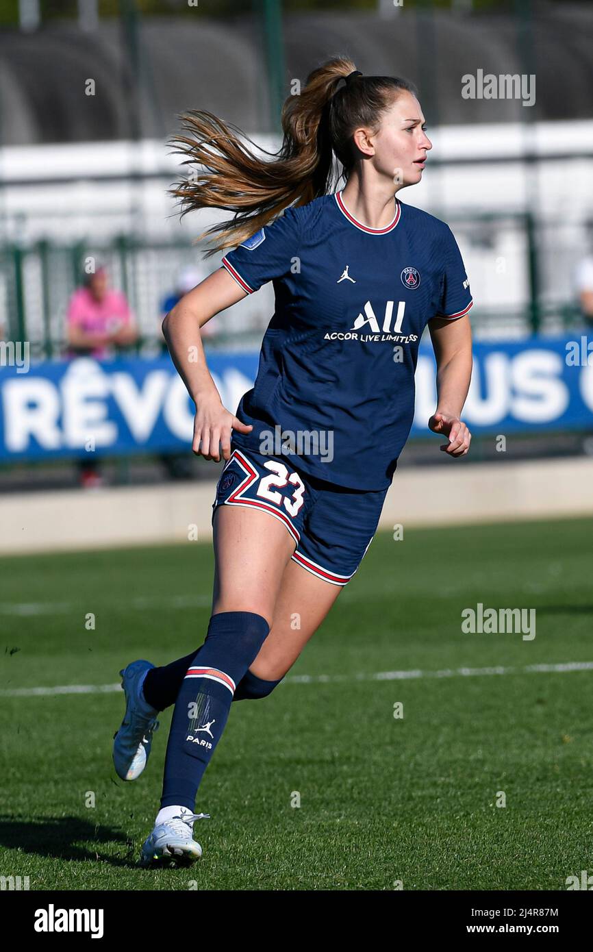 Stade George Lefevre Saint Germain En Laye Jordyn Huitema of PSG during the Women's French championship D1 Arkema  football match between Paris Saint-Germain (PSG) and GPSO 92 Issy on April  16, 2022 at Georges Lefevre stadium in Saint-Germain-en-Laye, France.
