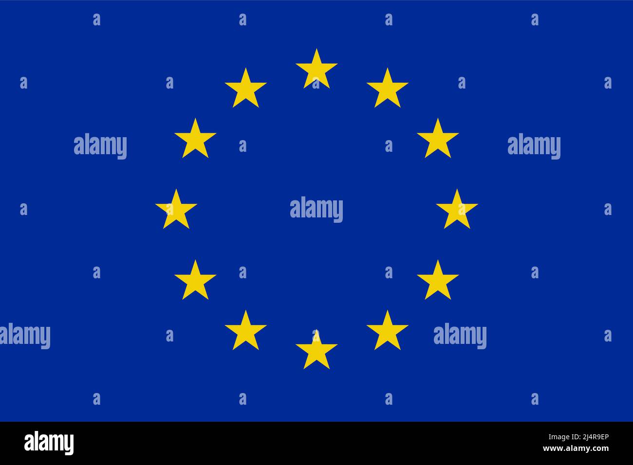 EU flag in flat style for printing and design.Vector illustration. Stock Vector