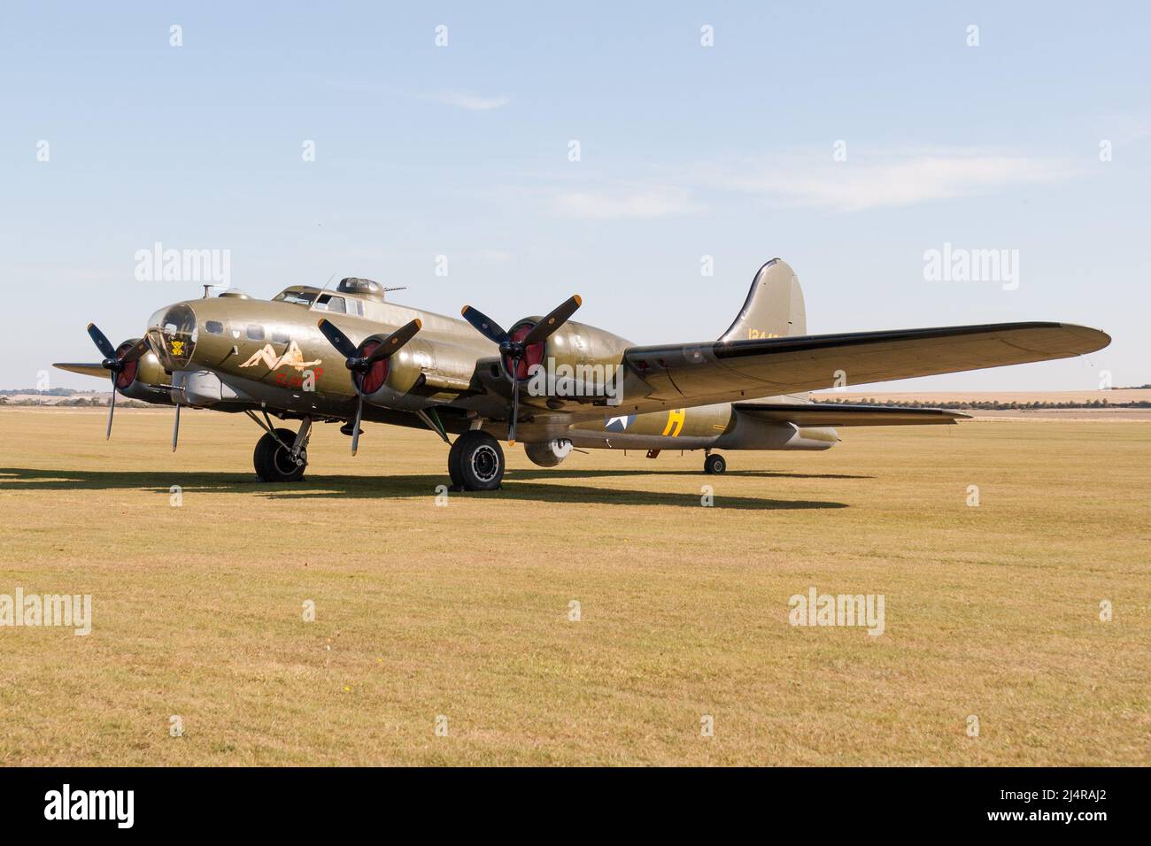Boeing B-17G Flying Fortress ‘124485 - ‘Memphis Belle' /' Sally B’' (G-BEDF) at Duxford Stock Photo