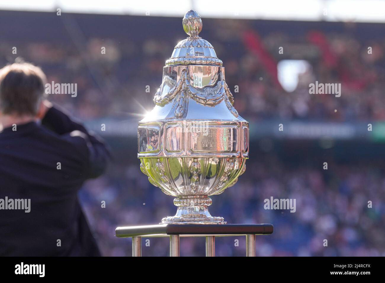 ROTTERDAM, NETHERLANDS - APRIL 17: view of the TOTO KNVB Cup prior to the  TOTO KNVB Cup Final match between PSV and Ajax at Stadion Feijenoord on  April 17, 2022 in Rotterdam,