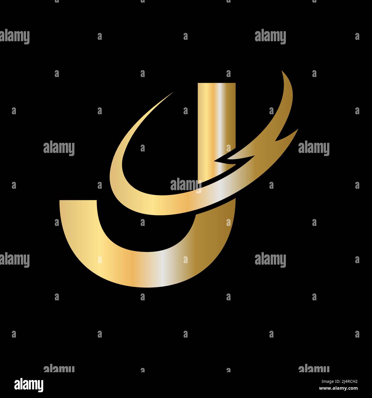 Initial J letter logo with creative modern business typography vector ...