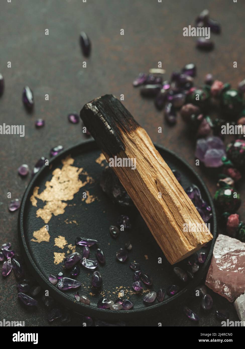 Palo Santo, holy sacred tree stick, burning with aroma smoke. Healthy ...