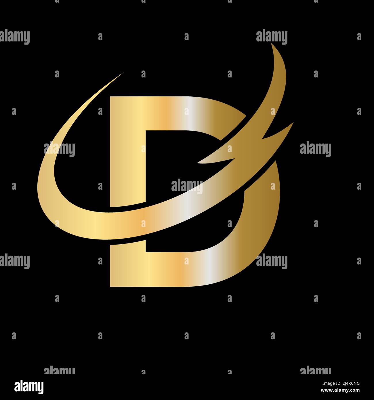 Initial D letter logo with creative modern business typography vector ...
