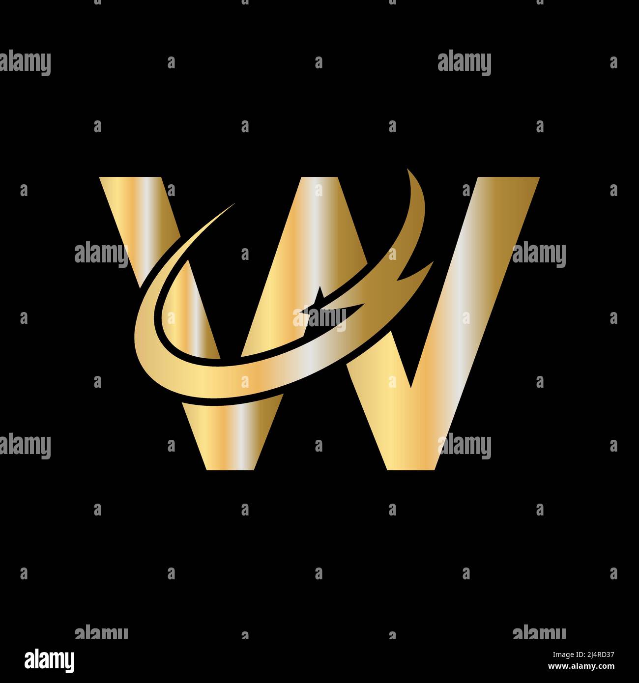 Initial W letter logo with creative modern business typography vector ...