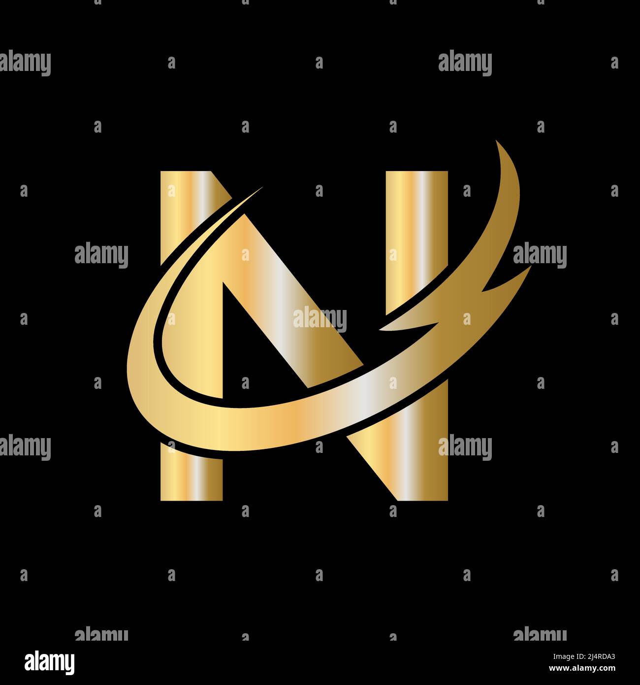Initial N letter logo with creative modern business typography vector ...