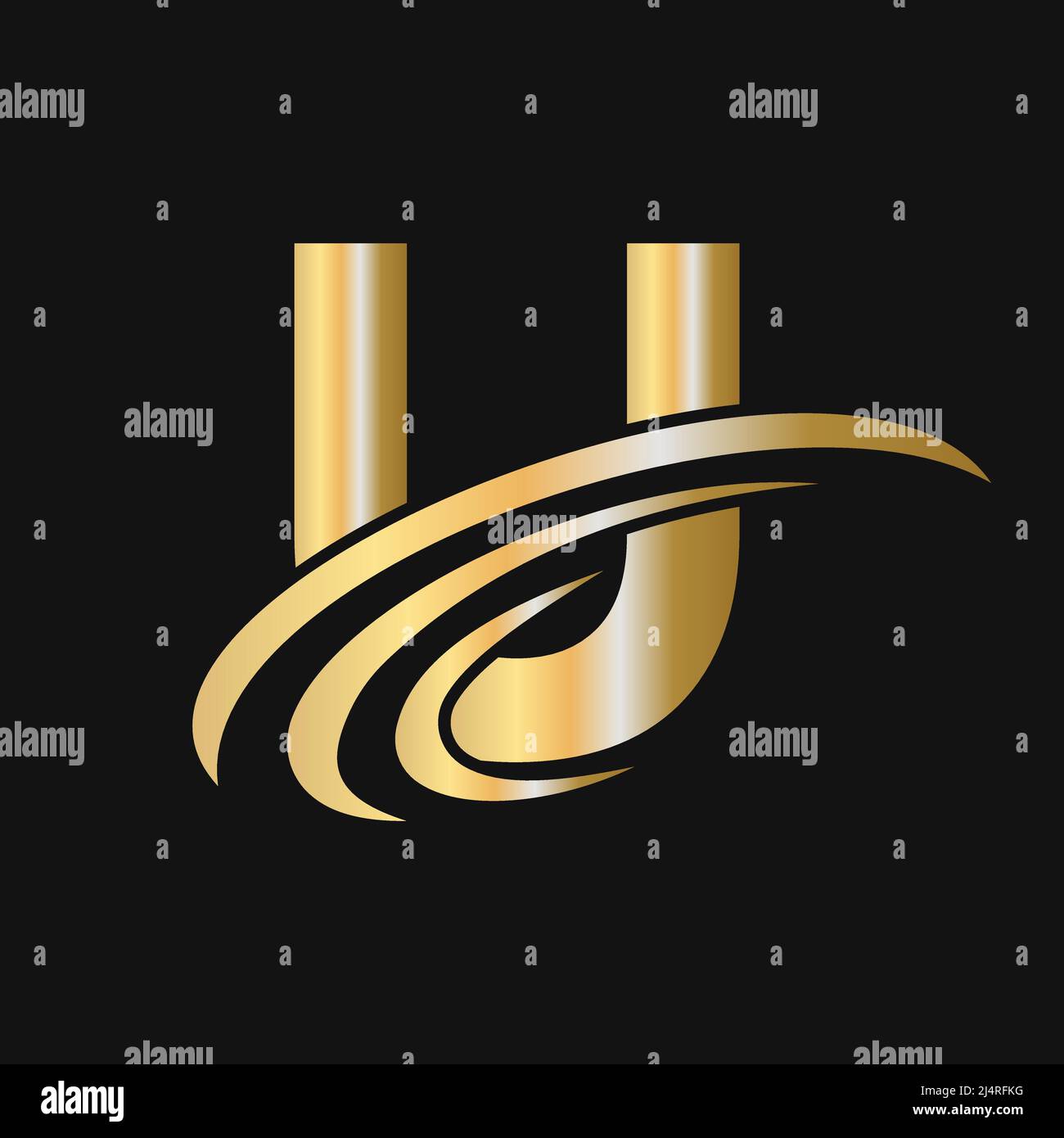 Initial letter U logo design with swoosh sign. U logotype based ...