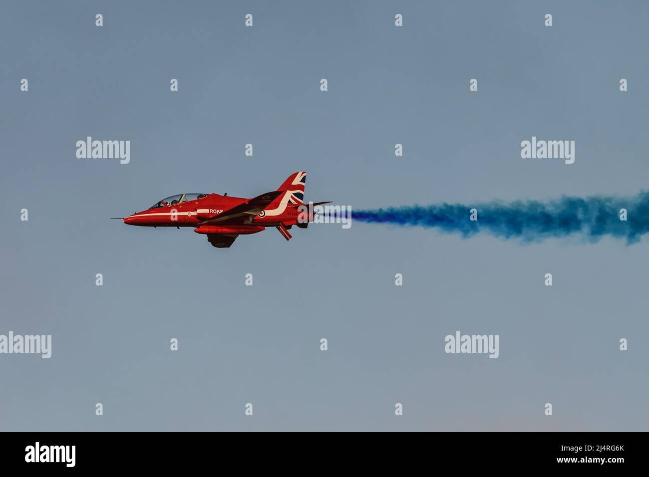 Gdynia, Poland - August 21, 2021: The Royal Air Force Aerobatic Team of the United Kingdom at the Aero Baltic show in Gdynia, Poland. Stock Photo