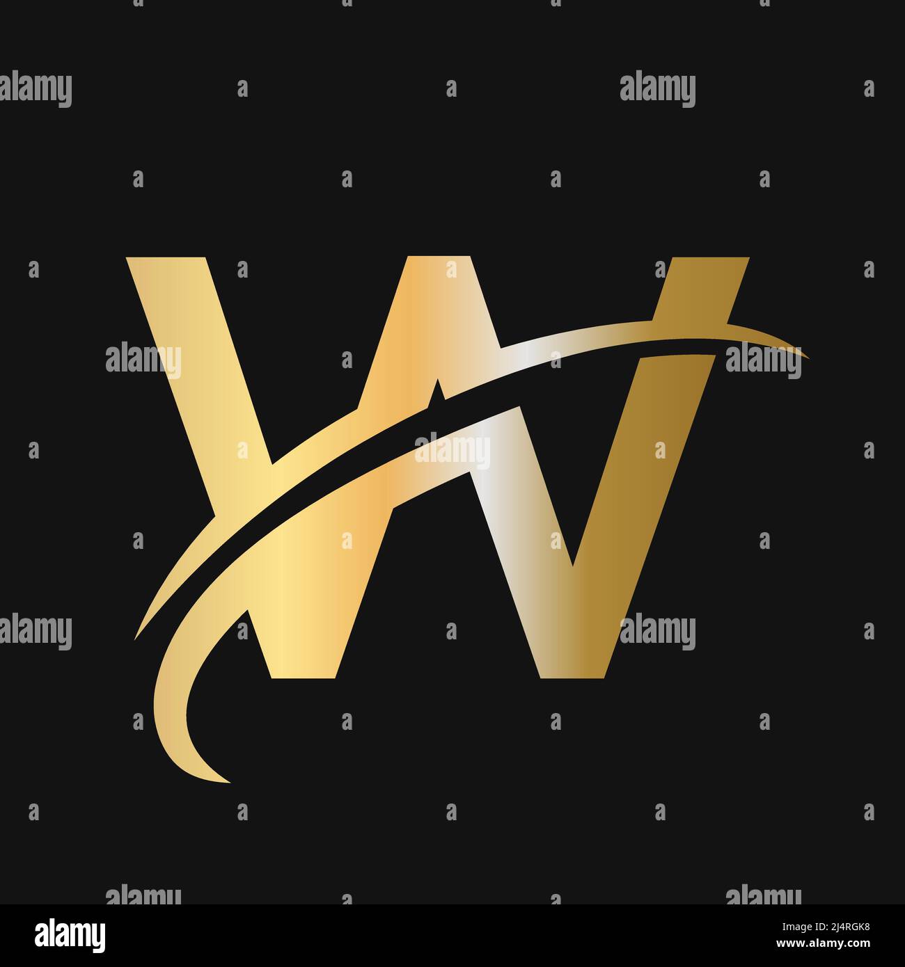 Initial letter W logo design with swoosh sign. W logotype based ...