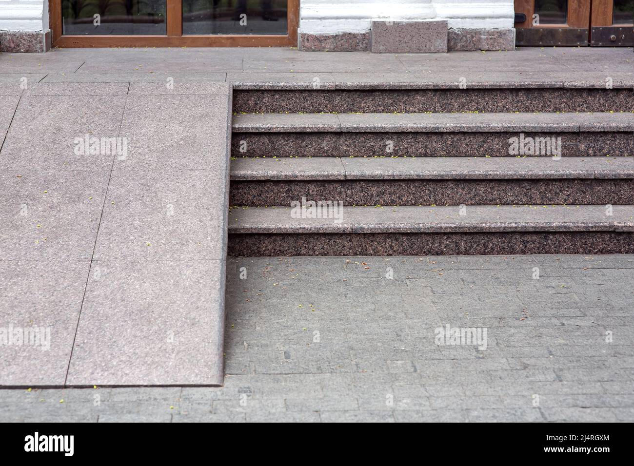 Ramped access using wheelchair ramp for disabled people granite ramp
