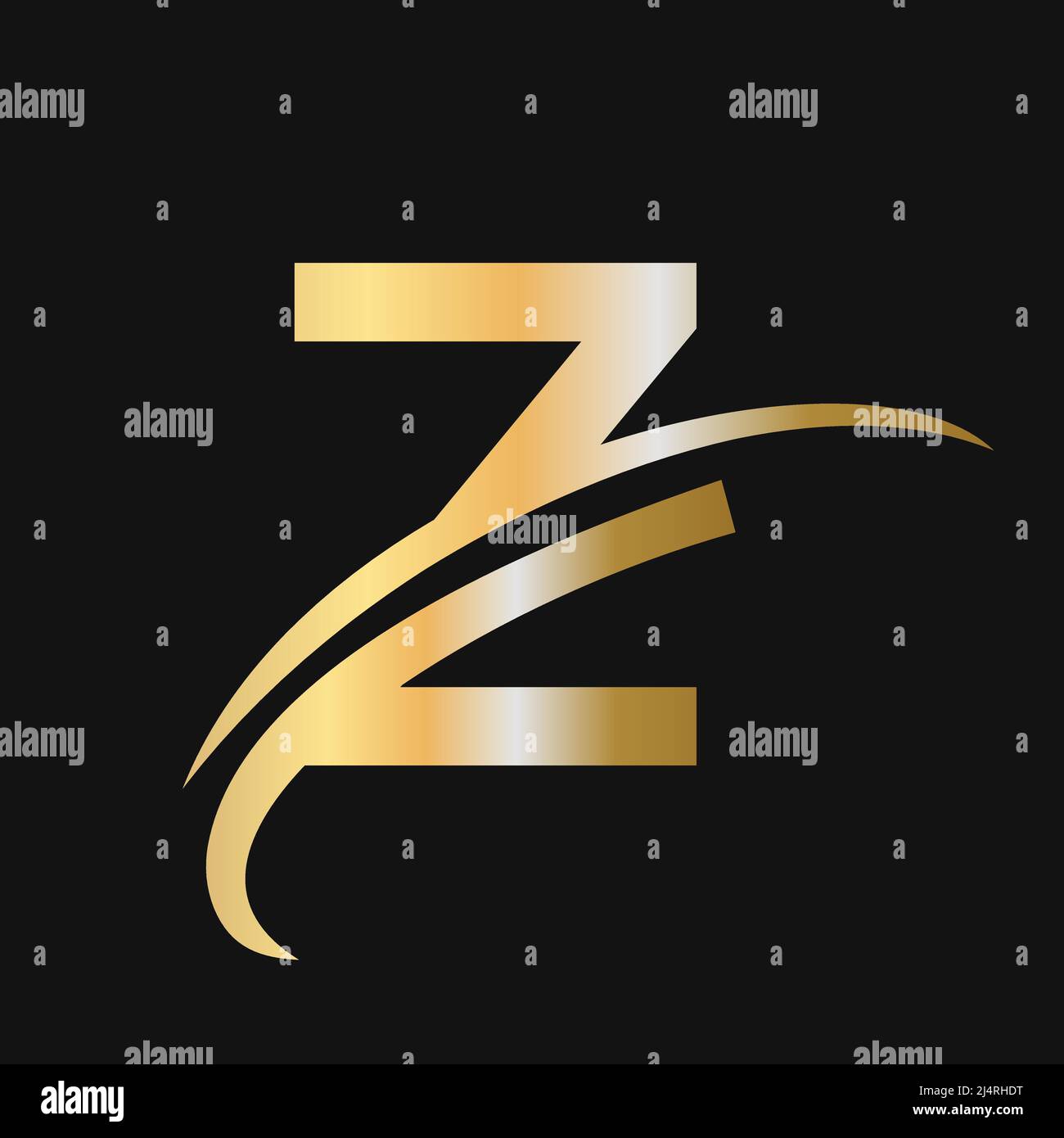 Initial letter Z logo design with swoosh sign. Z logotype based ...