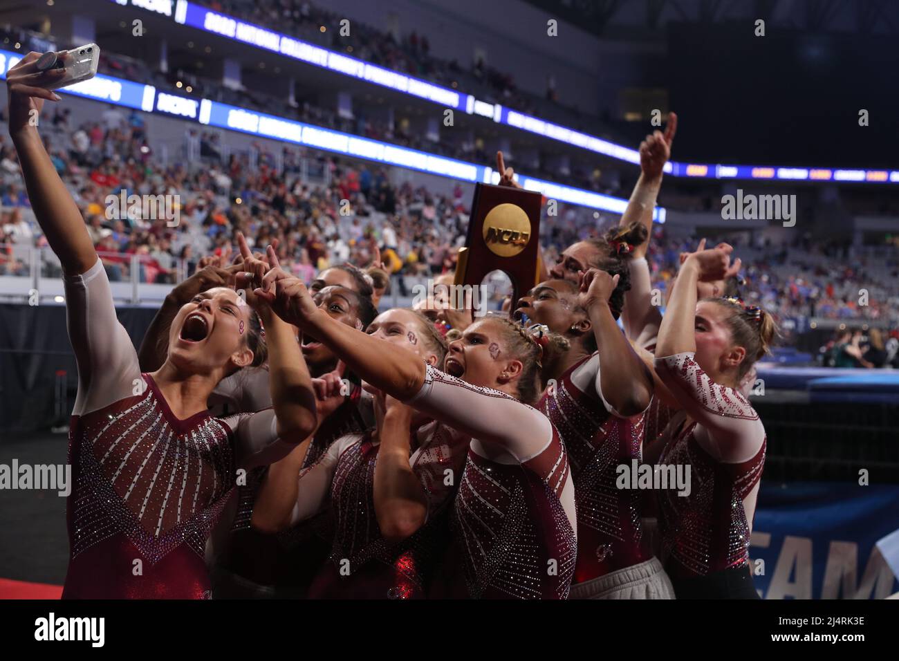 April 16, 2022 The University of Oklahoma women's gymnastics team