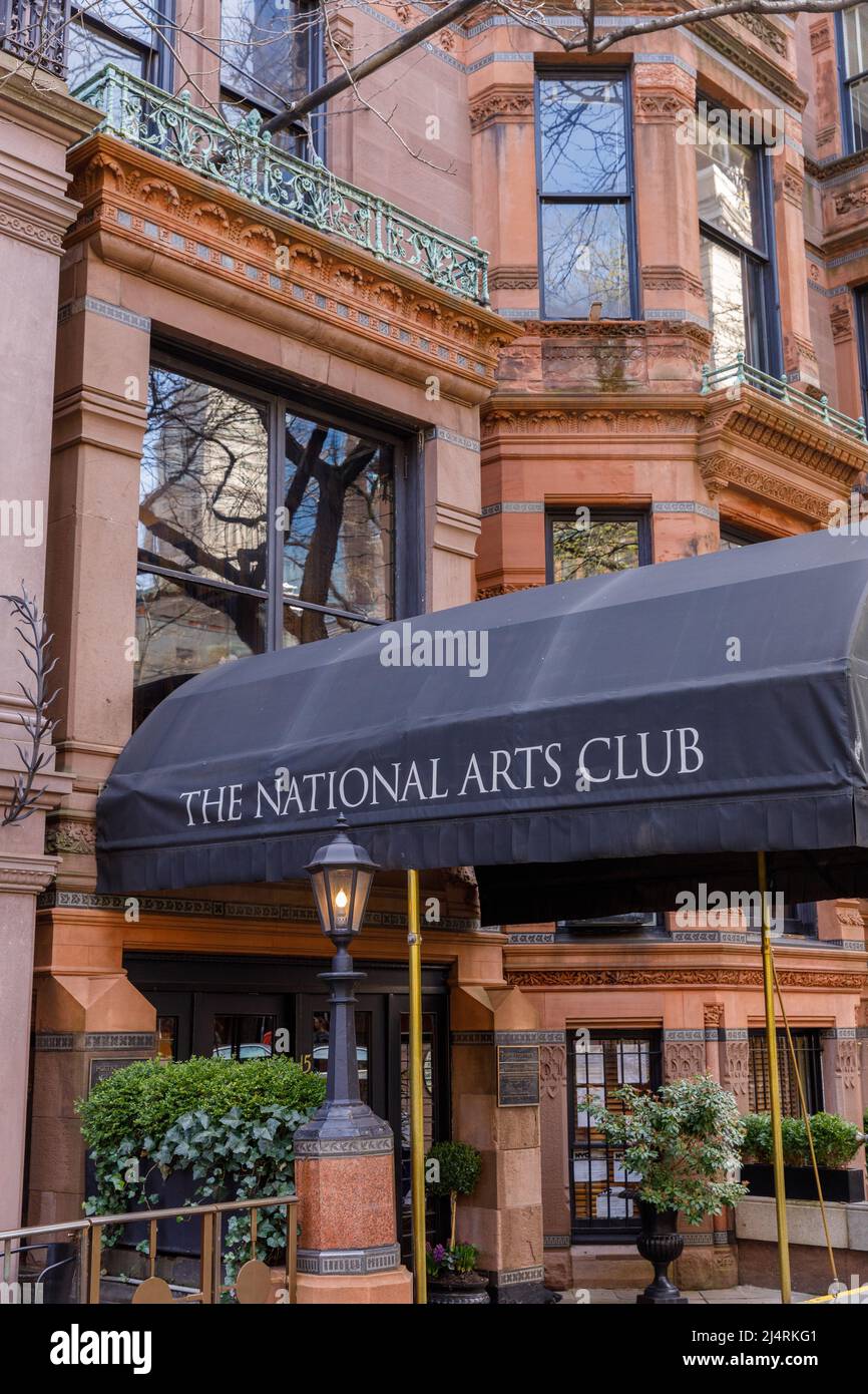 National Arts Club, in the Samuel J. Tilden House, Gramercy Park, New York, NY, USA. Stock Photo