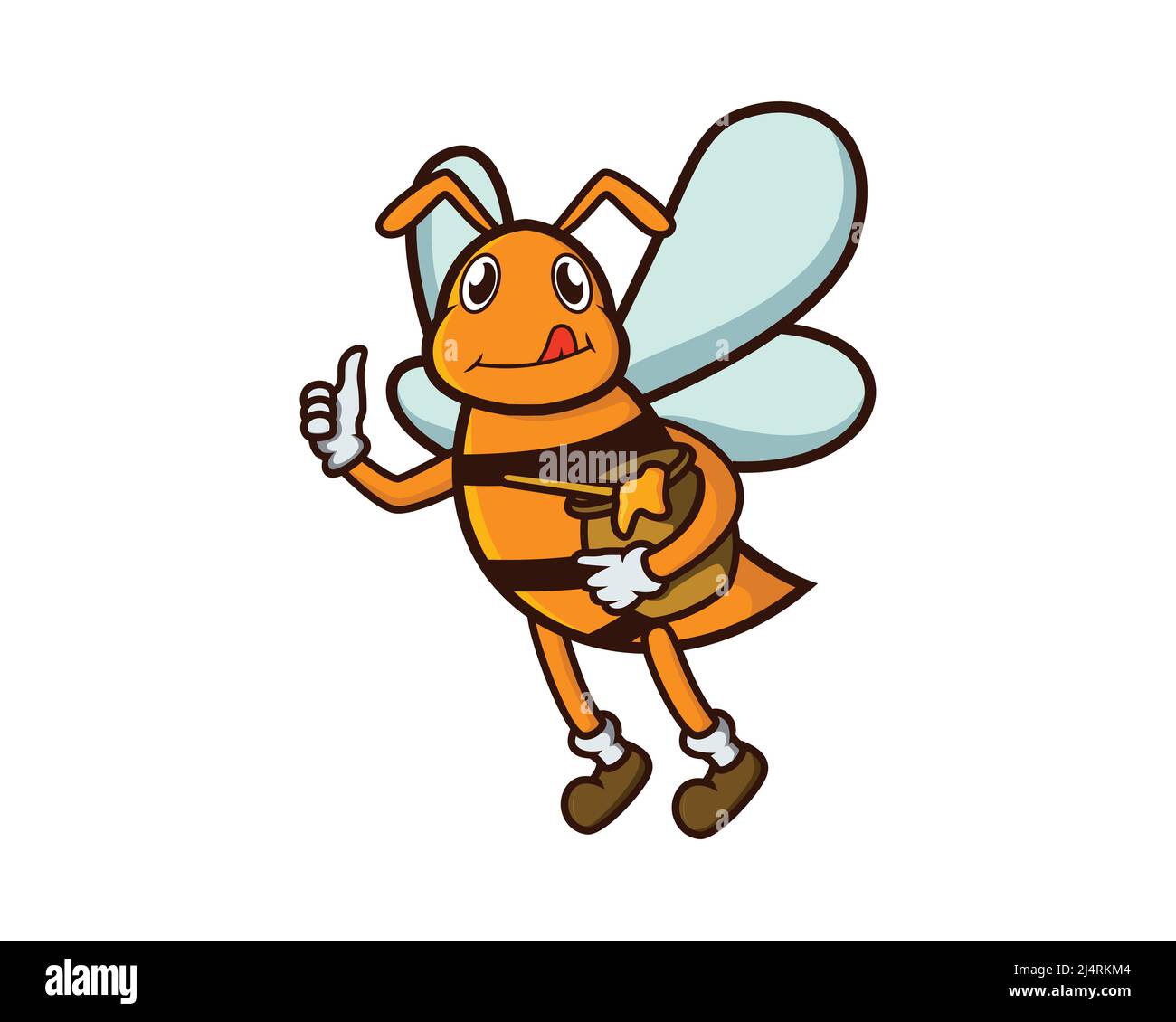 Bee Holding Honey Illustration with Cartoon Style Vector Stock Vector