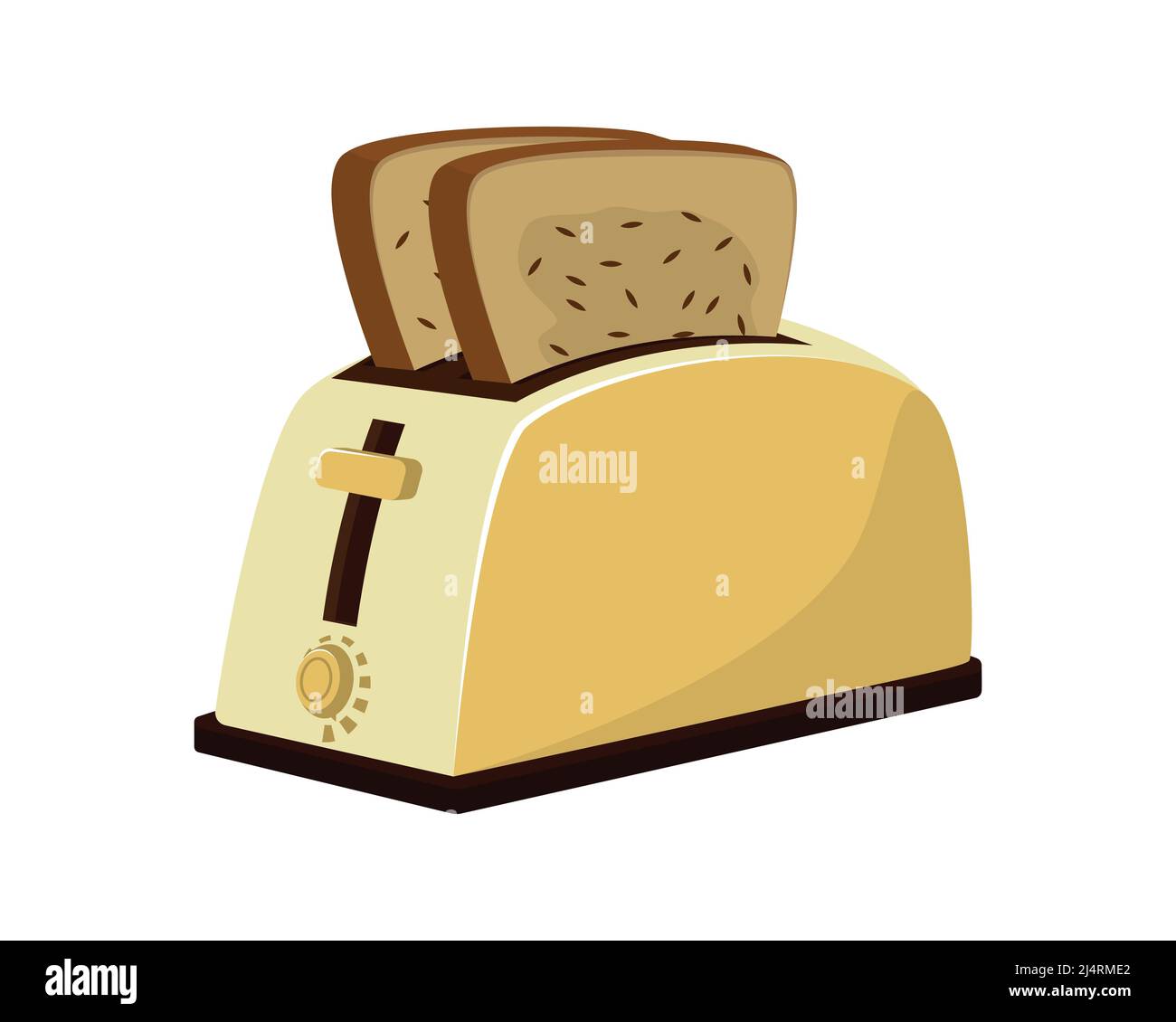 Detailed Toaster with Breads Illustration Vector Stock Vector