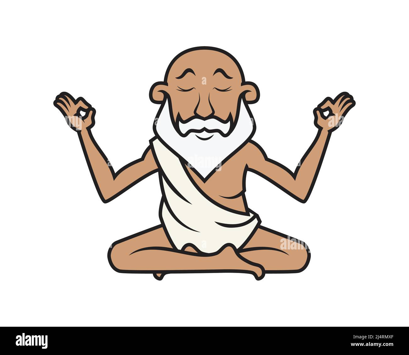 Detailed Yoga Guru Mascot Illustration Vector Stock Vector Image And Art Alamy