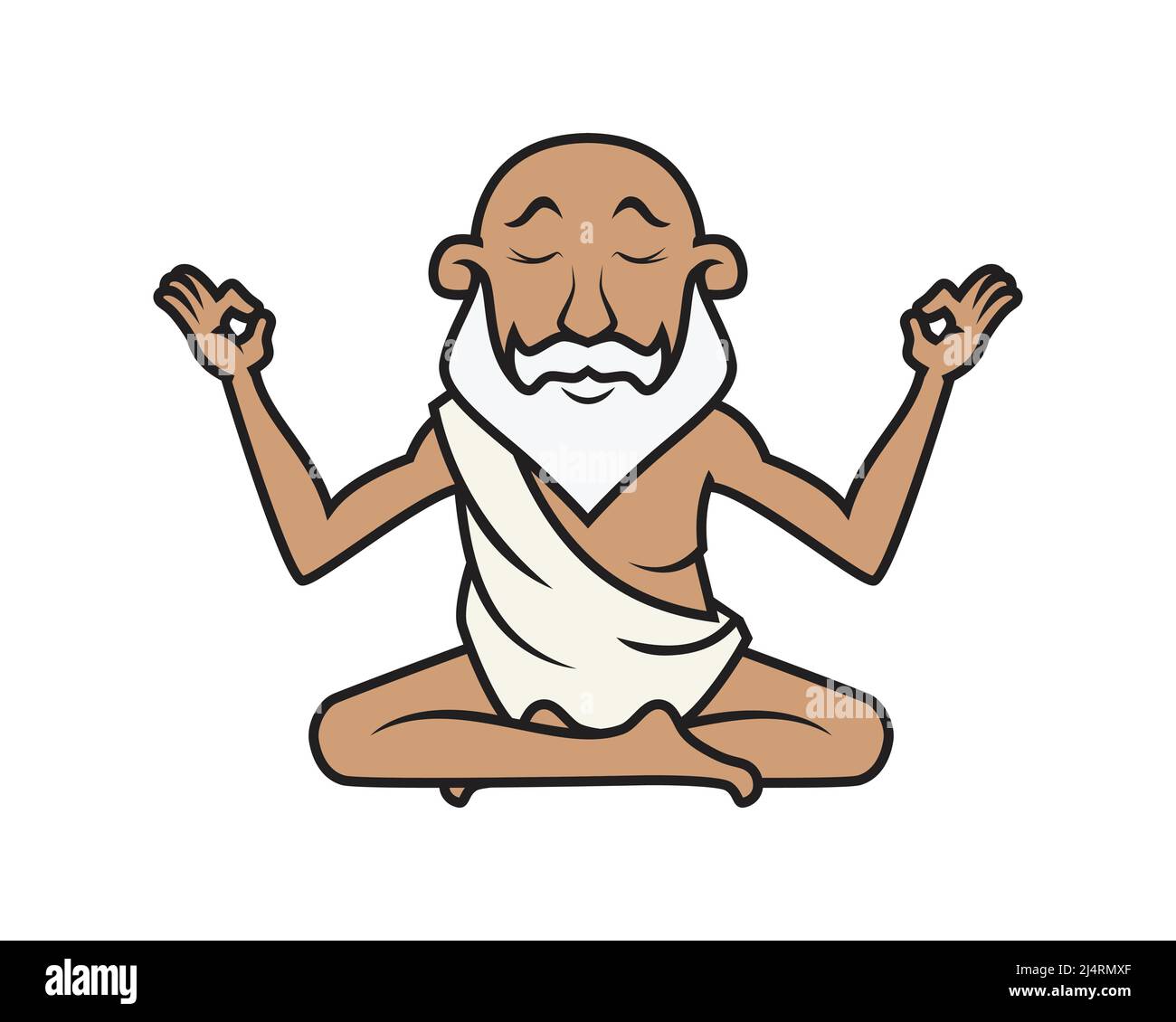 Detailed Yoga Guru Mascot Illustration Vector Stock Vector Image & Art