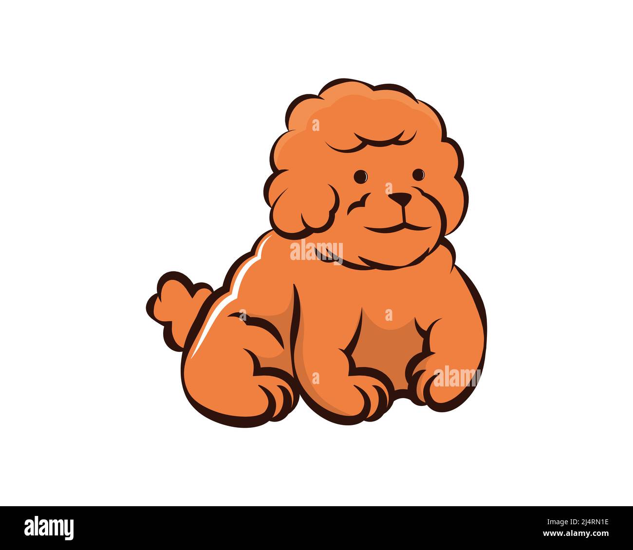Cute and Sweet Little Poodle Dog Illustration Vector Stock Vector Image ...
