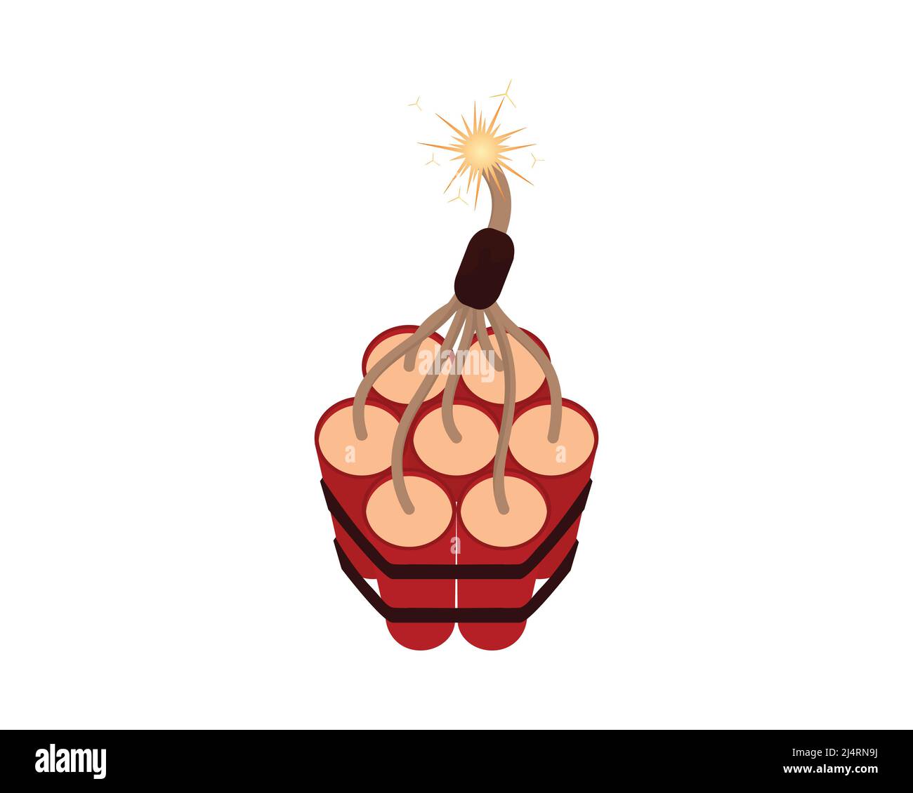 Detailed Dynamite Ready to Explode Illustration Vector Stock Vector