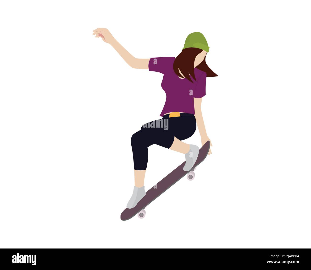 Teen pose with skateboard Stock Vector Images - Alamy