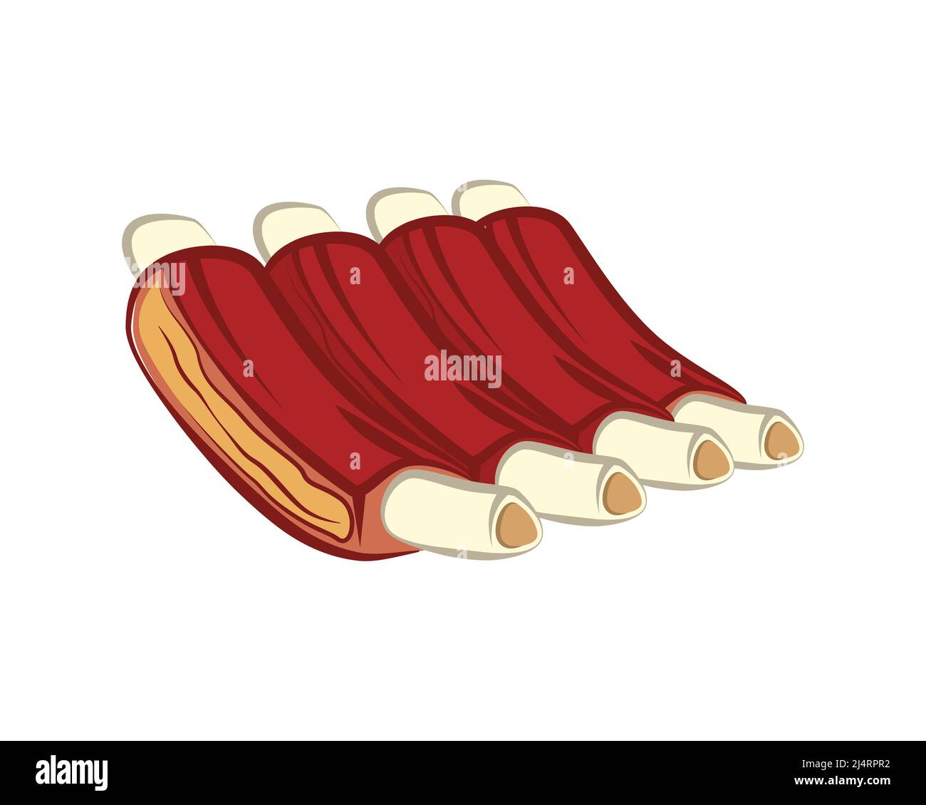 Detailed Delicious Grilled Ribs Illustration Vector Stock Vector