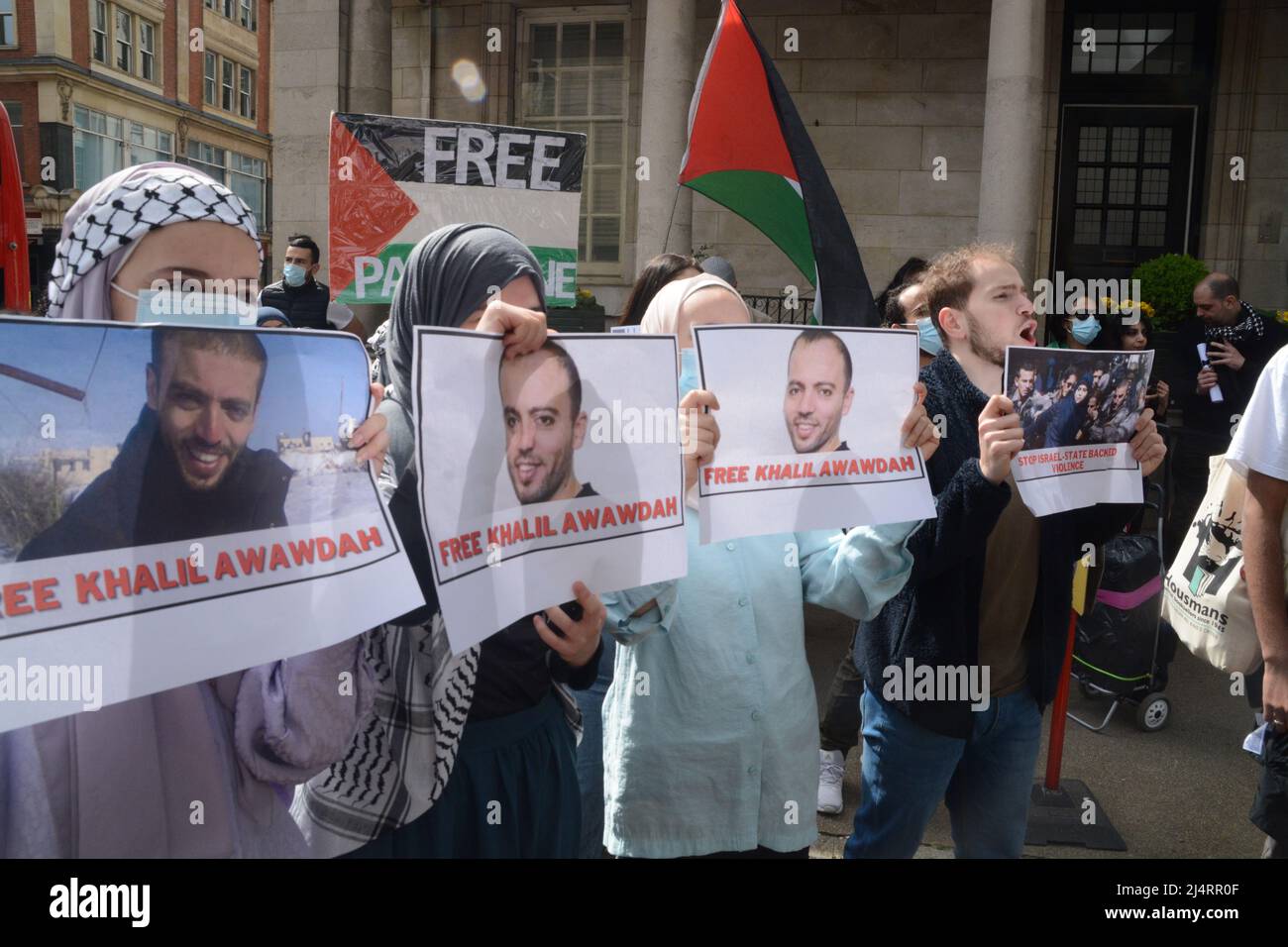 names and posters of palestinian prisoners Stock Photo